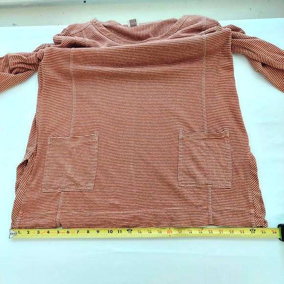 Poetry Orange and Brown Striped Hemp Blend Pullover Sweater Womens Sz 12 - Picture 8 of 13